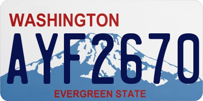 WA license plate AYF2670