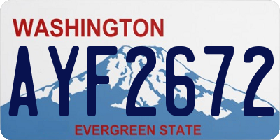 WA license plate AYF2672