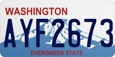 WA license plate AYF2673