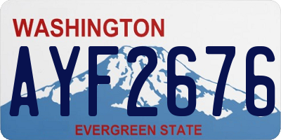 WA license plate AYF2676