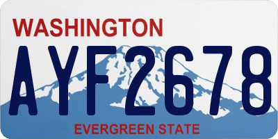 WA license plate AYF2678