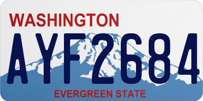 WA license plate AYF2684