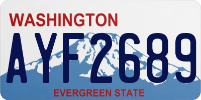 WA license plate AYF2689