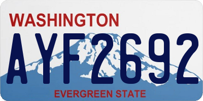 WA license plate AYF2692