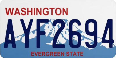 WA license plate AYF2694