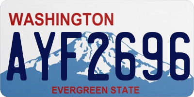 WA license plate AYF2696