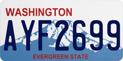 WA license plate AYF2699