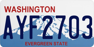 WA license plate AYF2703