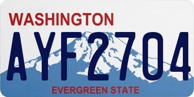 WA license plate AYF2704