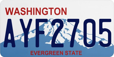 WA license plate AYF2705
