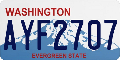 WA license plate AYF2707