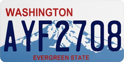 WA license plate AYF2708