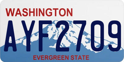 WA license plate AYF2709