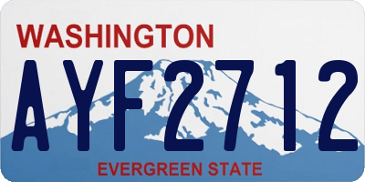 WA license plate AYF2712