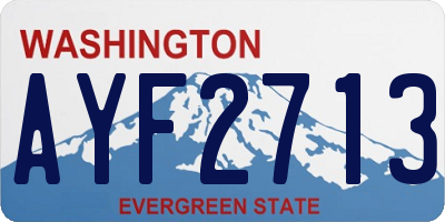 WA license plate AYF2713