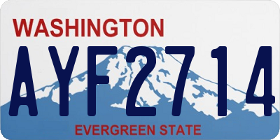 WA license plate AYF2714