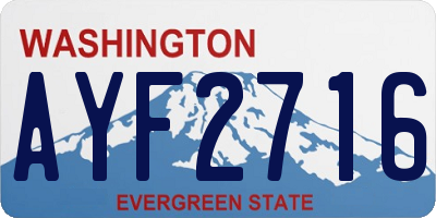 WA license plate AYF2716