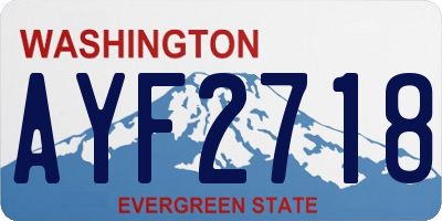 WA license plate AYF2718