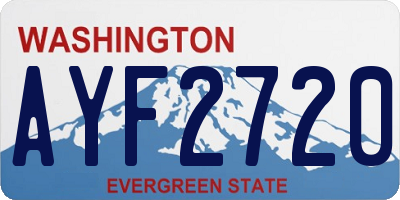 WA license plate AYF2720
