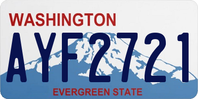 WA license plate AYF2721