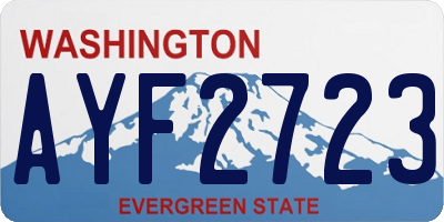 WA license plate AYF2723