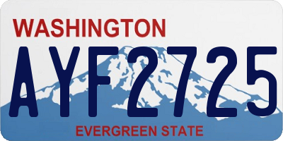 WA license plate AYF2725