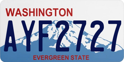 WA license plate AYF2727