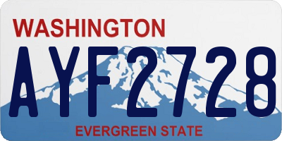 WA license plate AYF2728