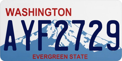 WA license plate AYF2729