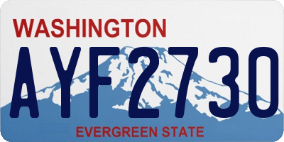 WA license plate AYF2730