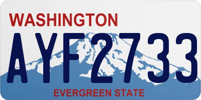 WA license plate AYF2733