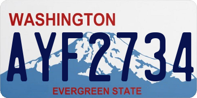 WA license plate AYF2734