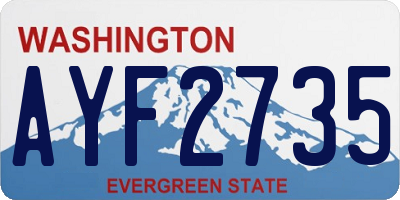WA license plate AYF2735