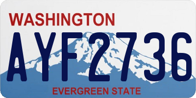 WA license plate AYF2736