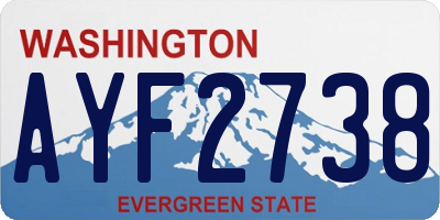 WA license plate AYF2738