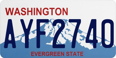 WA license plate AYF2740
