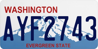 WA license plate AYF2743