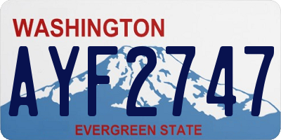 WA license plate AYF2747