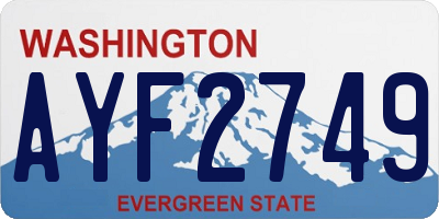 WA license plate AYF2749