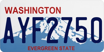 WA license plate AYF2750