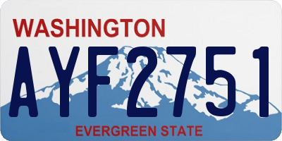 WA license plate AYF2751