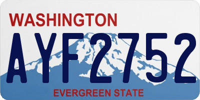 WA license plate AYF2752
