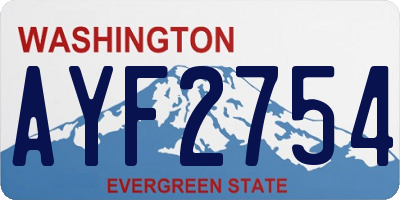 WA license plate AYF2754