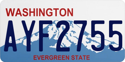 WA license plate AYF2755