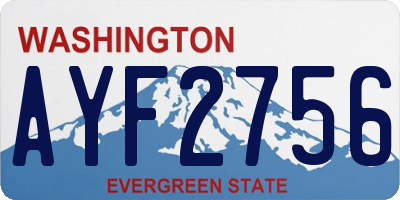 WA license plate AYF2756
