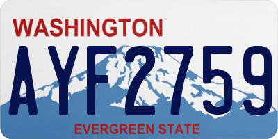 WA license plate AYF2759