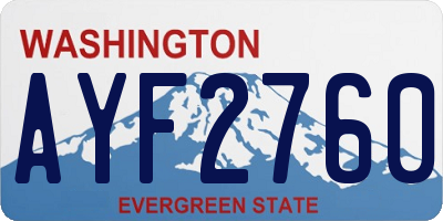 WA license plate AYF2760