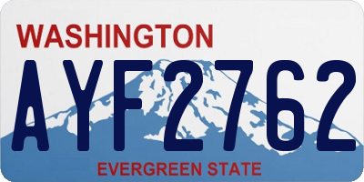 WA license plate AYF2762