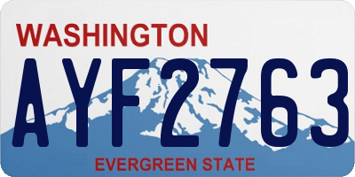 WA license plate AYF2763