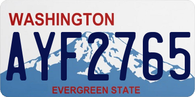 WA license plate AYF2765